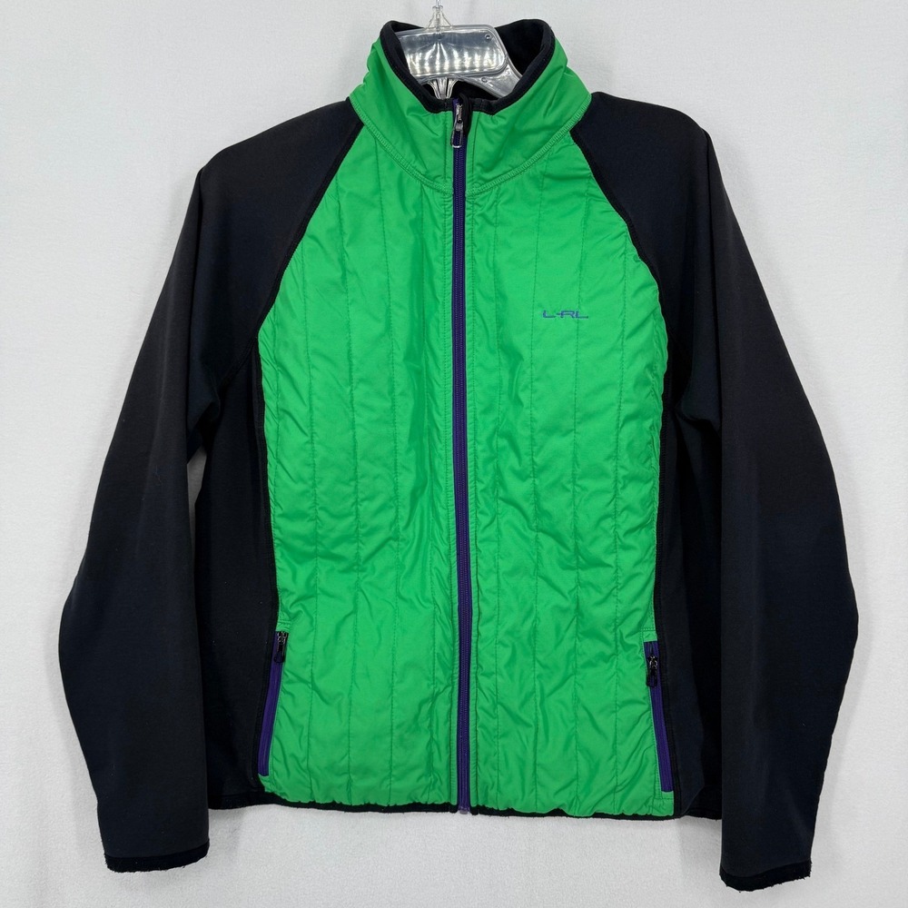 LRL Ralph Lauren Womens Full Zip Jacket Green Black Active Size XL